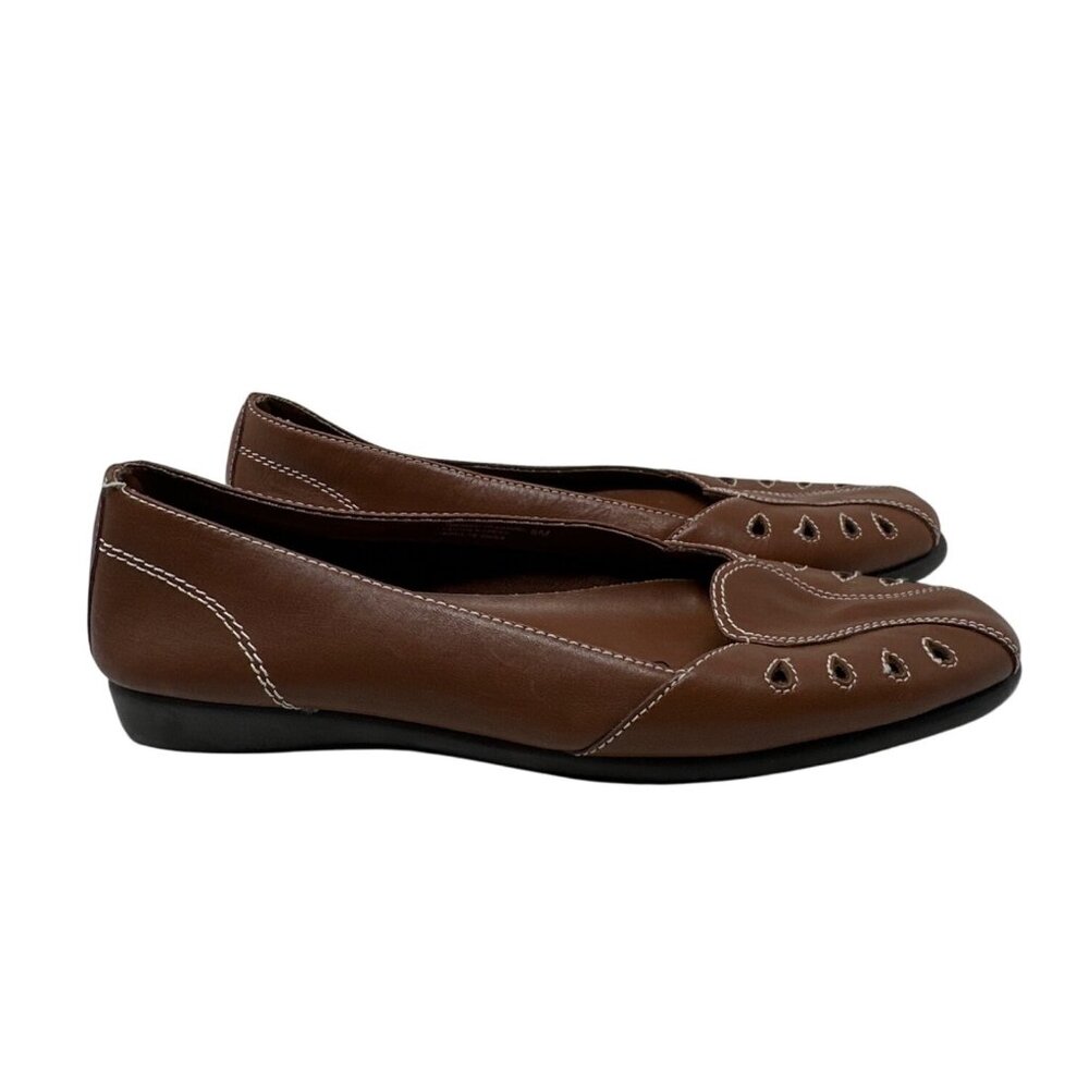 Sandler of Boston Pleasure Flats With Cutout Design & Contrast Stitching Size 9M